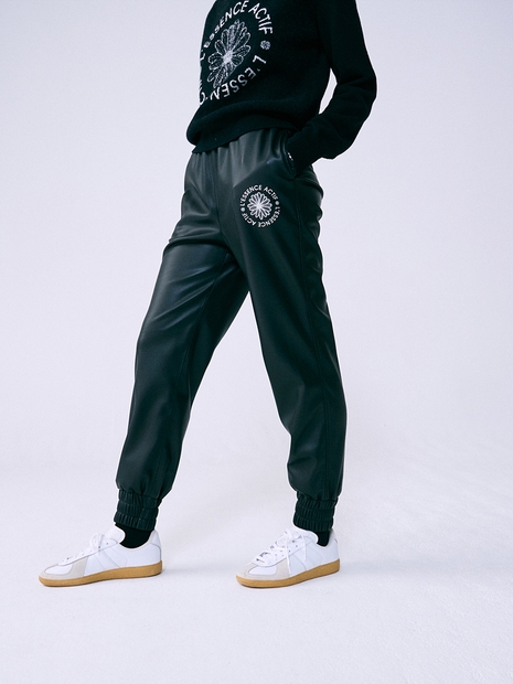 FAUX LEATHER JOGGER PANTS_BLACK