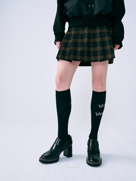 KNEE SOCKS DIAGONAL MARDI MERCREDI_BLACK