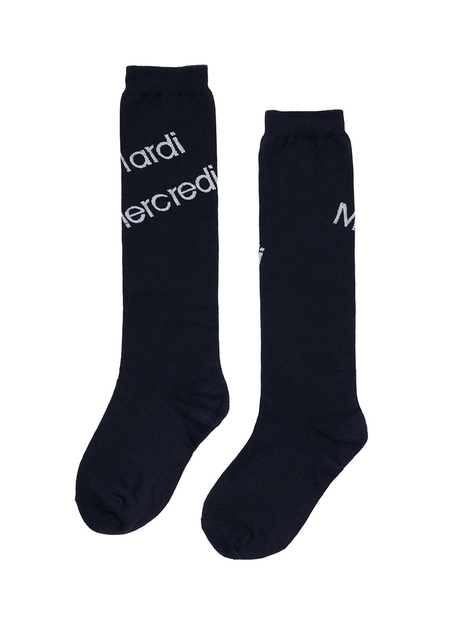 KNEE SOCKS DIAGONAL MARDI MERCREDI_NAVY