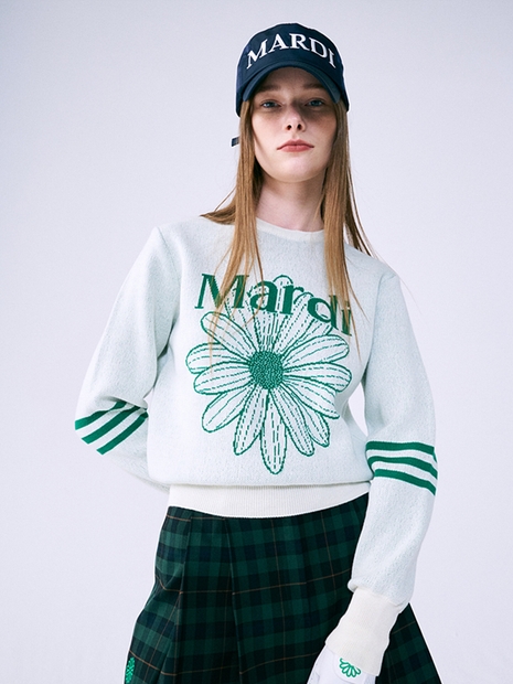 MARDI FLOWER KNIT PULLOVER_IVORY