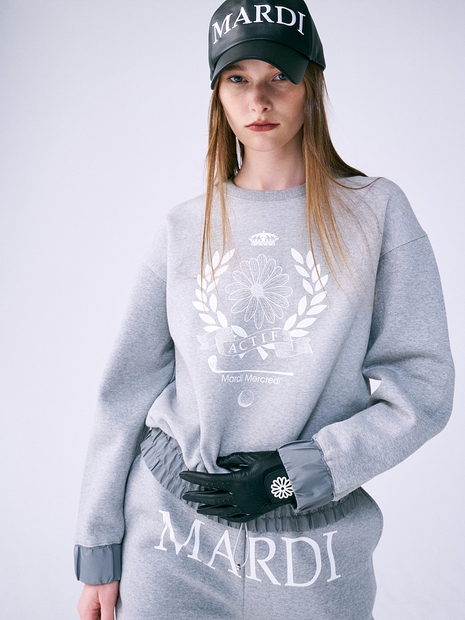 SWEATSHIRT NOUVEAU EMBLEM GABARDINE HEM_GREY