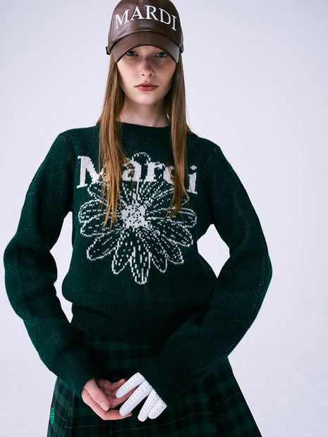MOHAIR BLENDED KNIT PULLOVER_DEEP GREEN