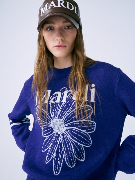 MARDI FLOWER KNIT PULLOVER_PURPLE