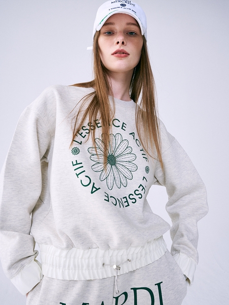 [단독] SWEATSHIRT ACTIF EMBLEM GABARDINE HEM_OATMEAL