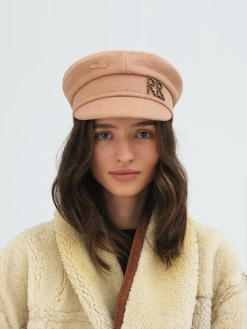 Safety-pin Baker Boy Cap - BEIGE