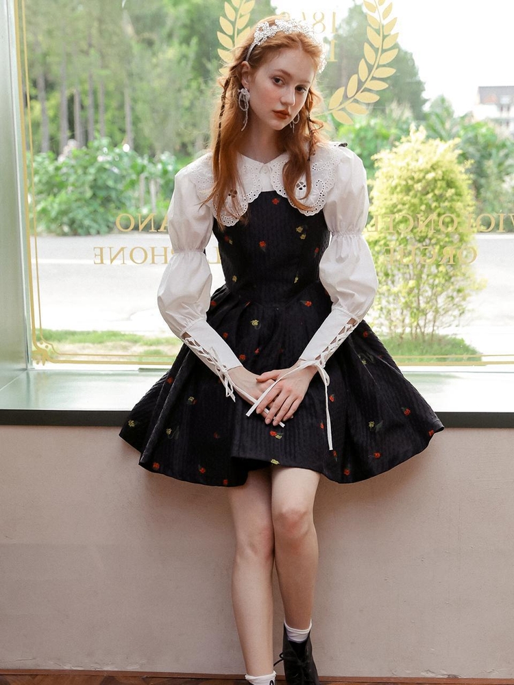 Moidew falling candy rose suspender dress