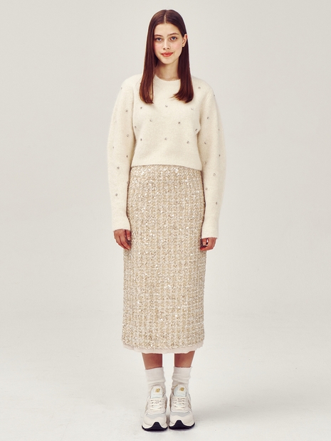 Della Spangle Tweed Skirt VC2378SK001M