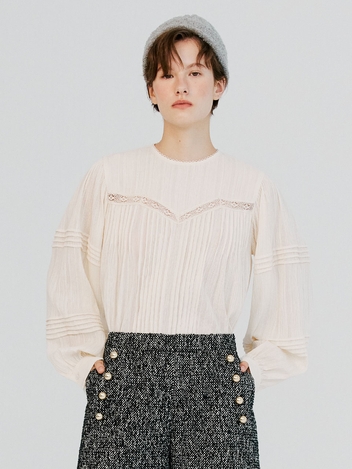 Lace Pintuck Blouse_2color VC2278BL009M