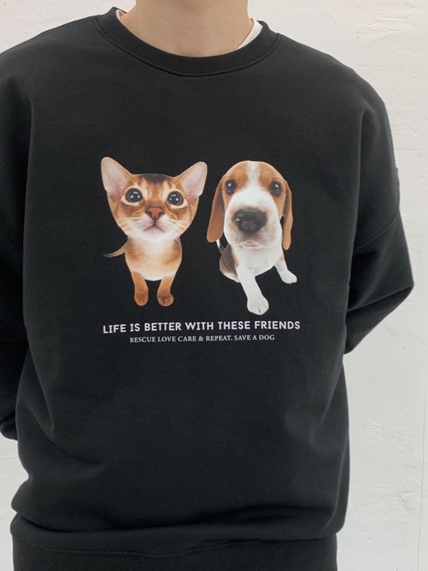 CAT&DOG SWEAT SHIRT_BK