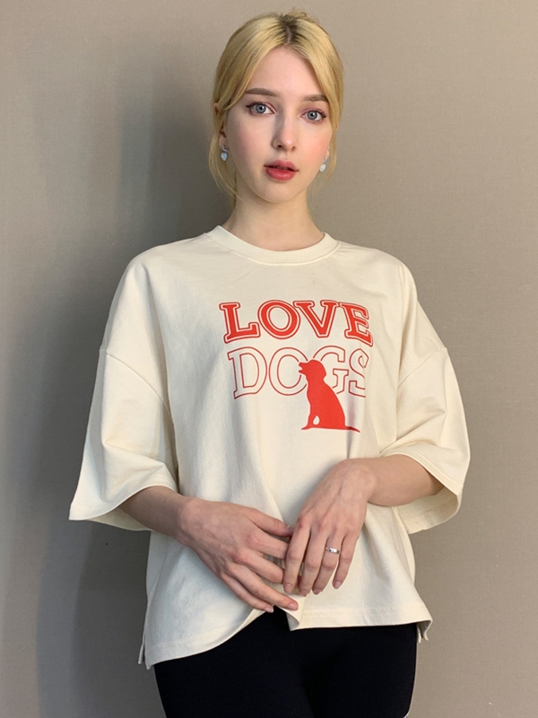 LOVE DOGS CROP T-SHIRT_CR