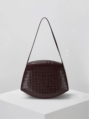 Shell shoulder bag(Crocodile burgundy)