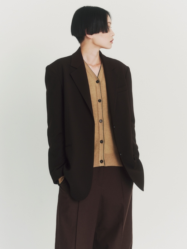  BROWN WOOL BLEND OVER JACKET