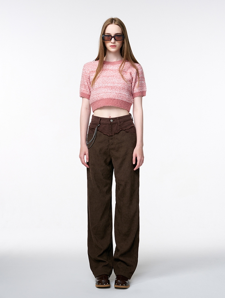  Corduroy Mix Pants, Brown