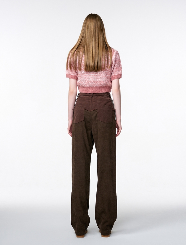  Corduroy Mix Pants, Brown