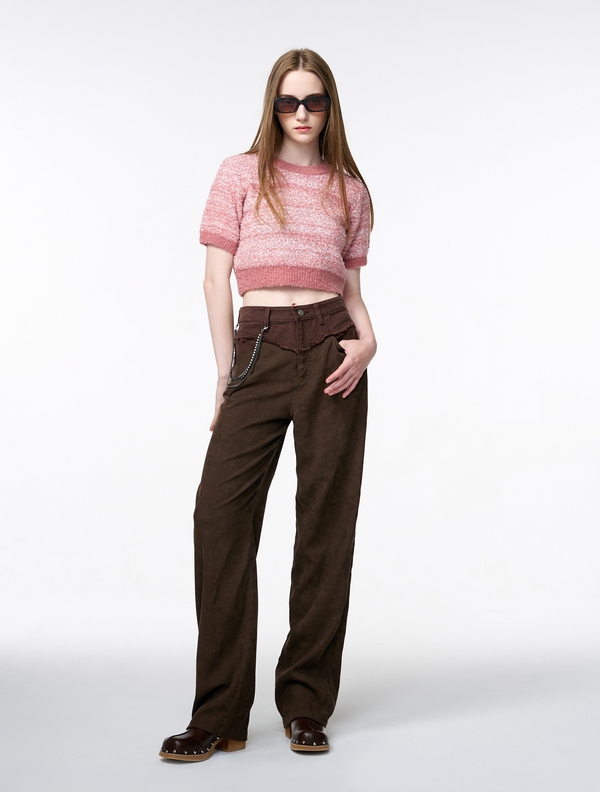  Corduroy Mix Pants, Brown