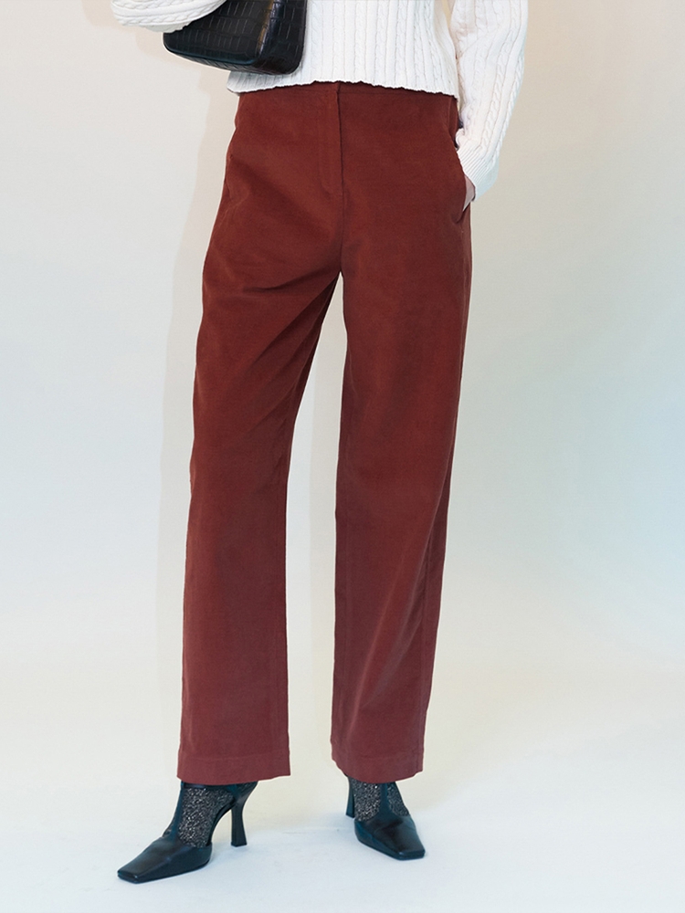 COURDUROY WIDE PANT - RED