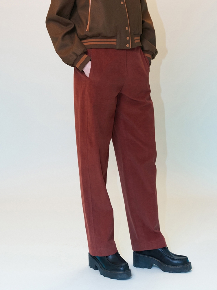 COURDUROY WIDE PANT - RED