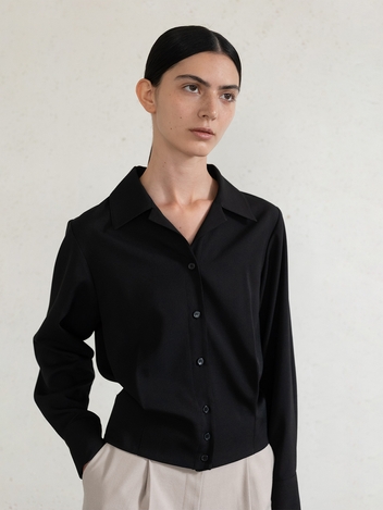CO COLLAR PINTUCK BLOUSE_BLACK