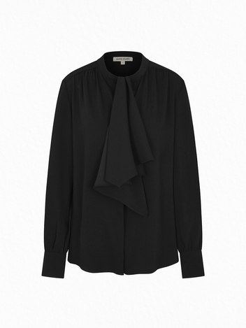 CO NECK SCARF BLOUSE_ BLACK