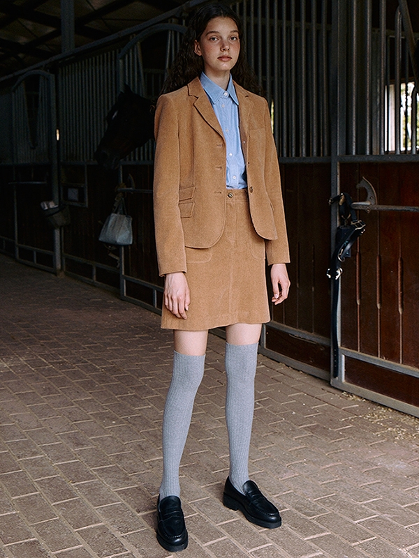 PREP CORDUROY MINI SKIRT_CAMEL [U3F0S21072]