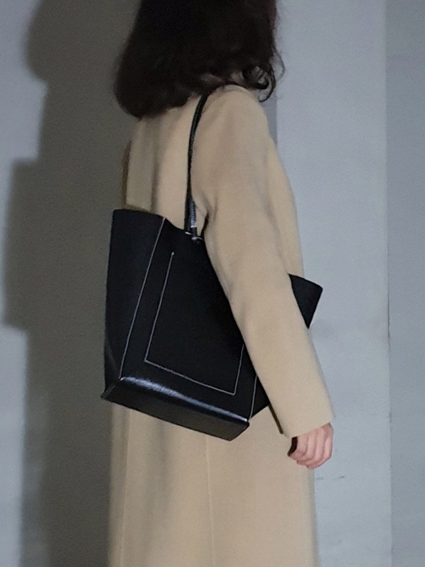 Laether Shopper Bag / Black