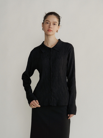 Pleats shirt (black)