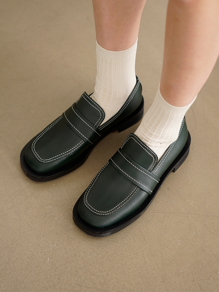 Hazel loafer / dark green