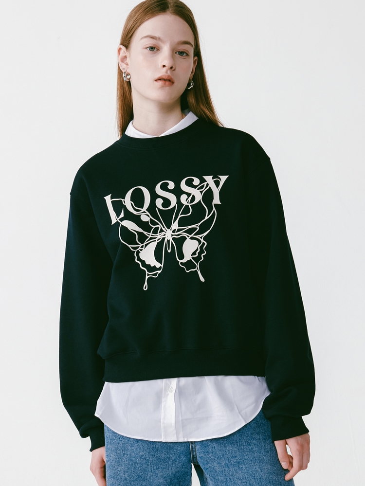 Lossy Butterfly Sweatshirt [Navy]