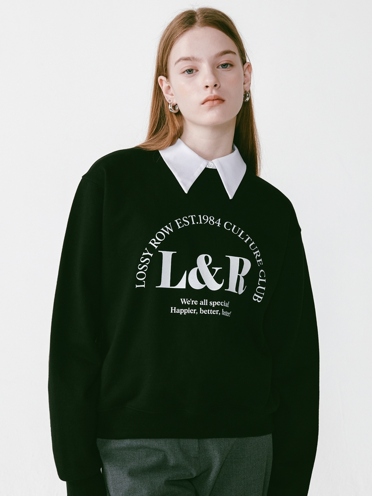 Lossy Arch Logo Sweatshirt [Black]