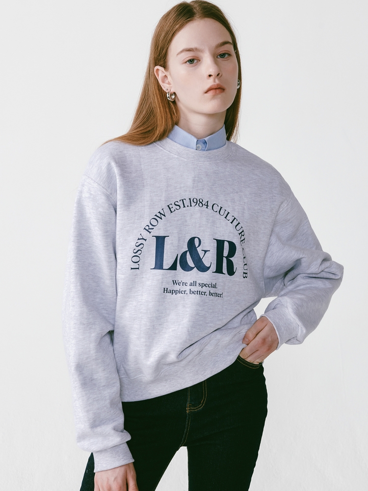 Lossy Arch Logo Sweatshirt [White Melange]