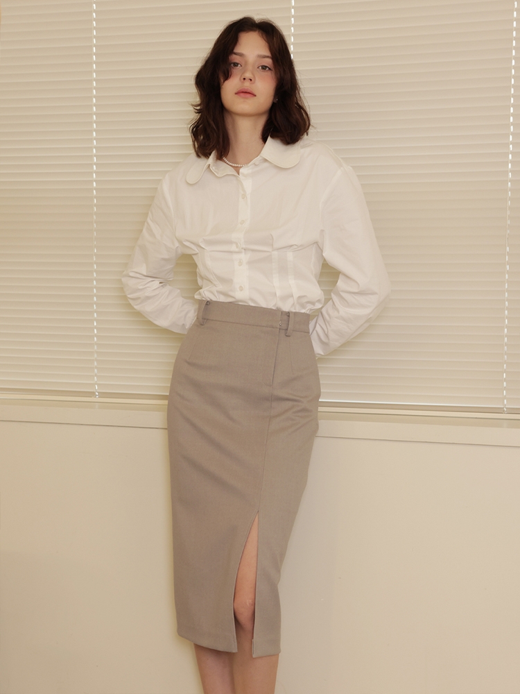  [제넷 펜슬 스커트_그레이 베이지]Jennet Pencil Skirt_Grey Beige