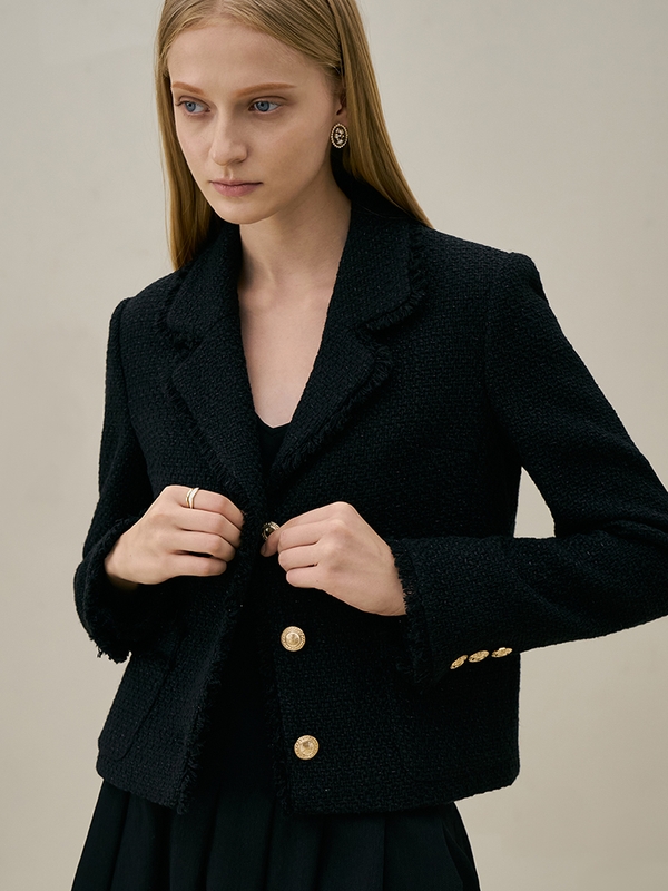 CARMEN Wool tweed jacket_black