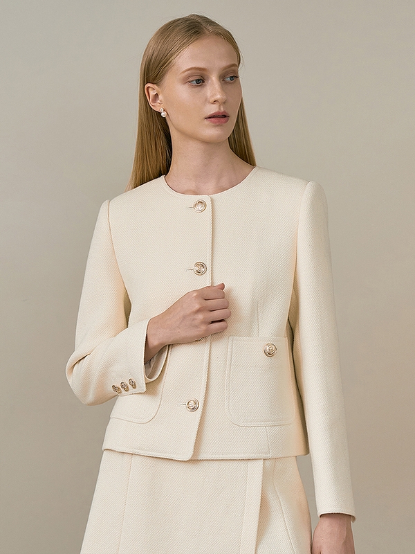 BETTY Wool tweed jacket_ivory 