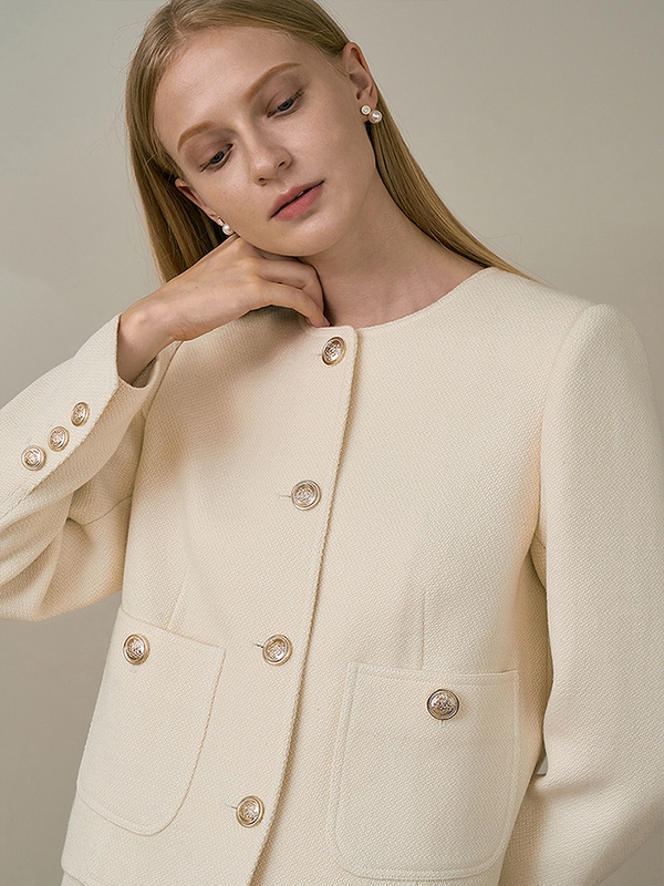 BETTY Wool tweed jacket_ivory 