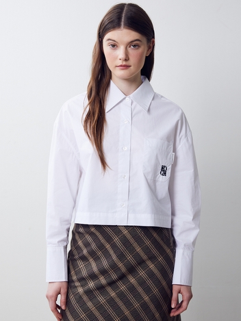 Classic Symbol Pocket Crop Shirt [WHITE]