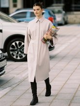 RESPONSIBLE WOOL PIN-TUCK SHIRT DRESS