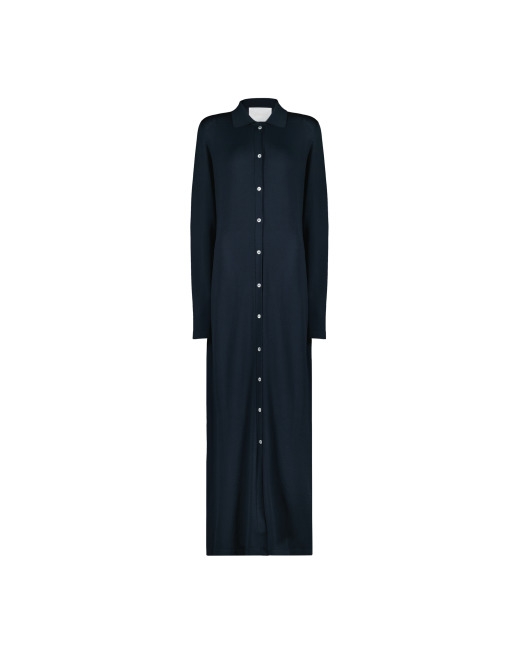 REGINA KNITTED SHIRT DRESS_PETROLIO