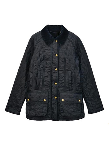 바버 AW22 여성 비드넬 폴라 퀼팅자켓 BLACK