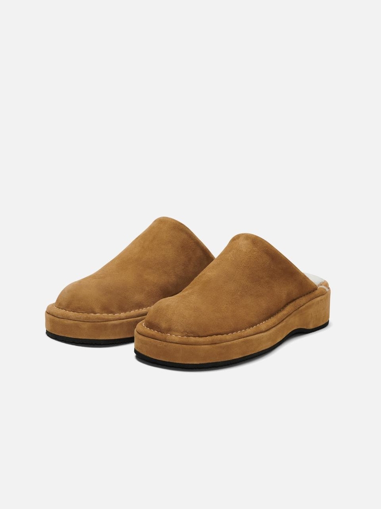 Hoof clogs Suede Mustard