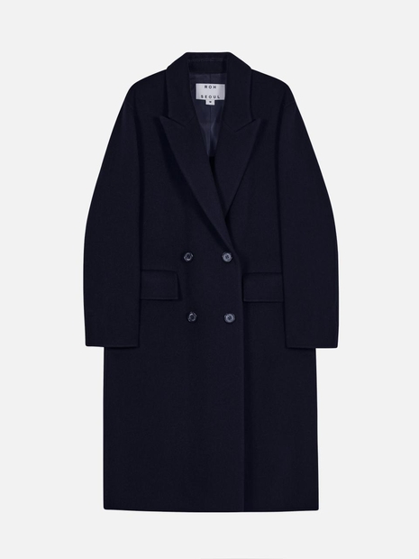 Wool Double Coat Navy