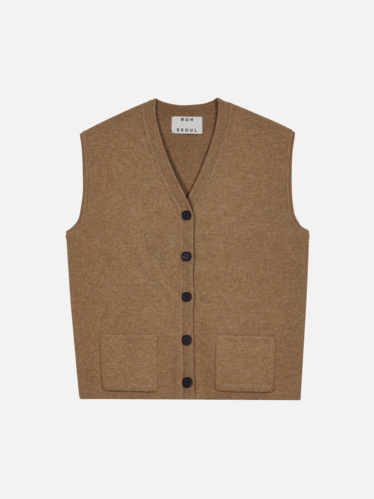 Cardigan Vest Camel