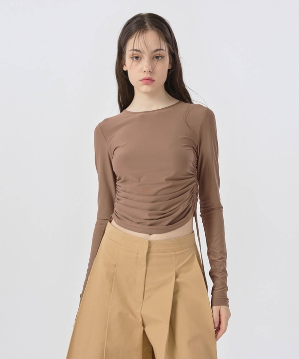 Side String Point T-Shirt Brown WBBFTP025BR