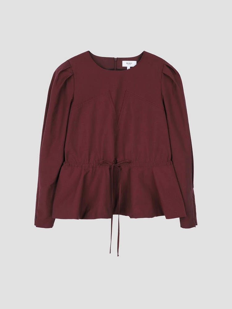 Waist Tied Blouse Burgundy WBBFTP021BG