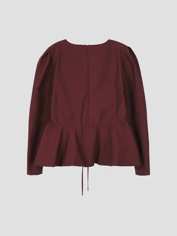 Waist Tied Blouse Burgundy WBBFTP021BG