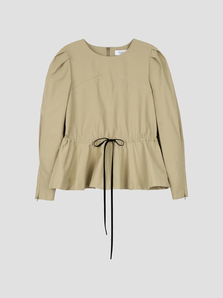 Waist Tied Blouse Beige WBBFTP021BE