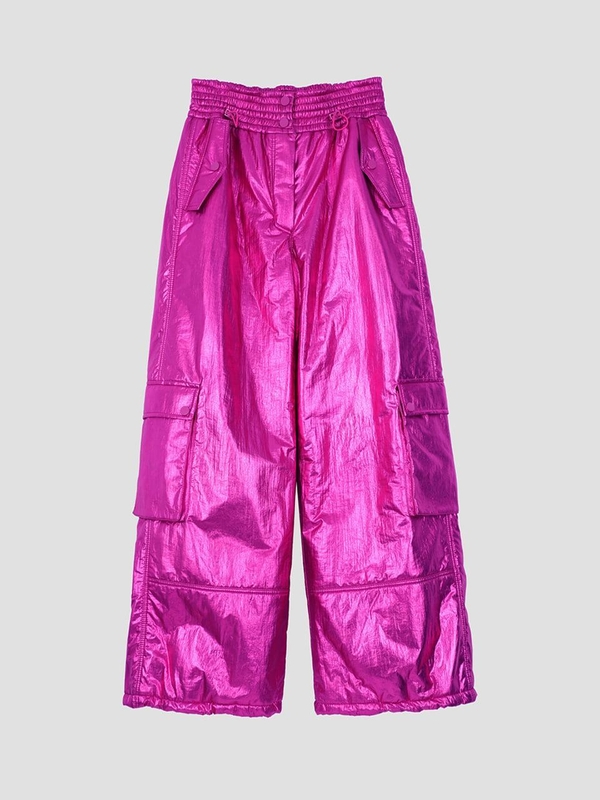 Metallic Cargo Padding Pants Neon Pink WBBFPA027PK