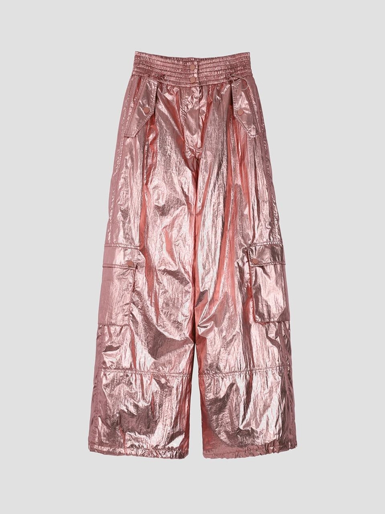 Metallic Cargo Padding Pants Peach WBBFPA027LP