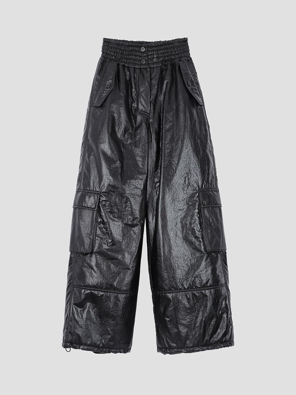 Metallic Cargo Padding Pants Black WBBFPA027BK