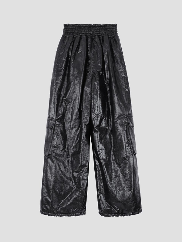 Metallic Cargo Padding Pants Black WBBFPA027BK