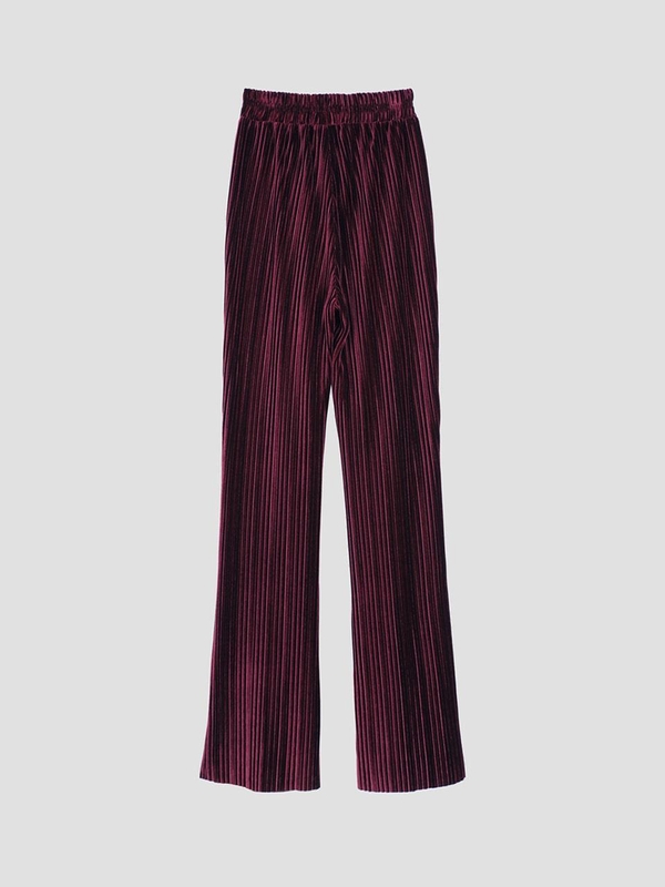 Pleats Banding Pants Burgundy WBBFPA024BG